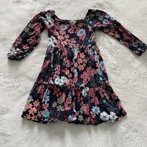 Angel Dear Size 4T Bamboo Dress Navy Flowers‎